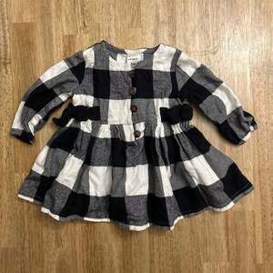 Carter's Baby Girls Holiday Black White Buffalo Plaid Dress Set